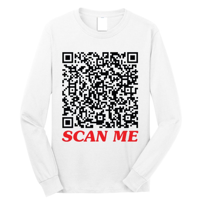 Fuckyou Qr Code Anti Social Sarcastic Funny Long Sleeve Shirt