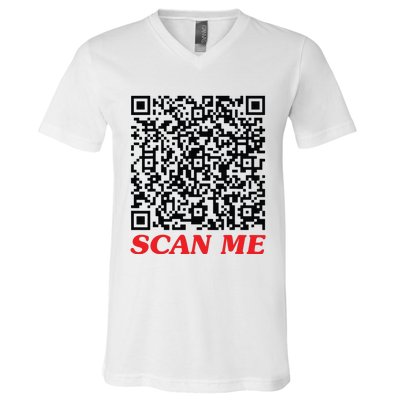 Fuckyou Qr Code Anti Social Sarcastic Funny V-Neck T-Shirt