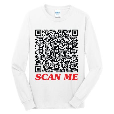 Fuckyou Qr Code Anti Social Sarcastic Funny Tall Long Sleeve T-Shirt