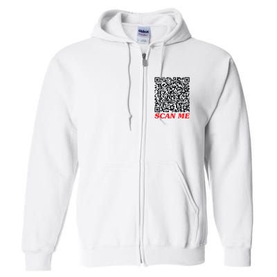 Fuckyou Qr Code Anti Social Sarcastic Funny Full Zip Hoodie