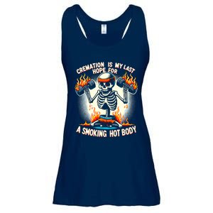 Funny Quote Cremation Is My Last Hope For A Smoking Hot Body Ladies Essential Flowy Tank