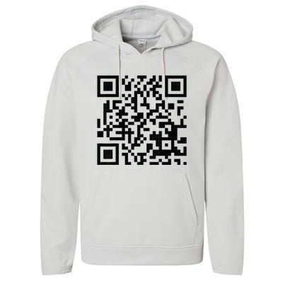 Fuckoff Qr Code Performance Fleece Hoodie