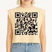Fuckoff Qr Code Garment-Dyed Women's Muscle Tee