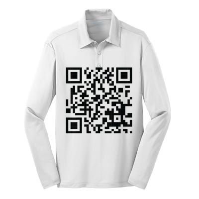 Fuckoff Qr Code Silk Touch Performance Long Sleeve Polo