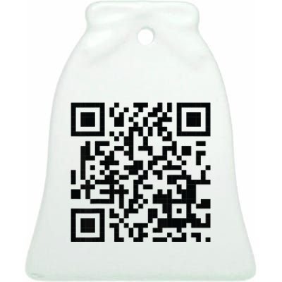 Fuckoff Qr Code Ceramic Bell Ornament