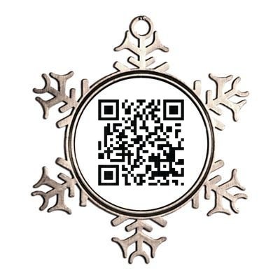 Fuckoff Qr Code Metallic Star Ornament