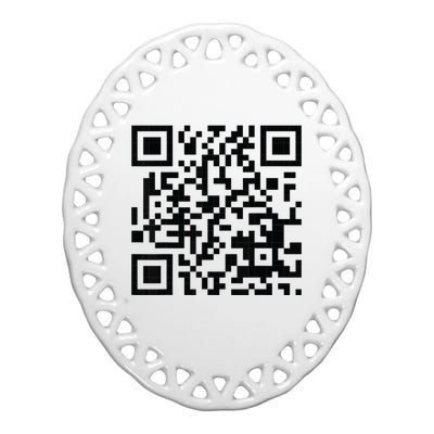 Fuckoff Qr Code Ceramic Oval Ornament