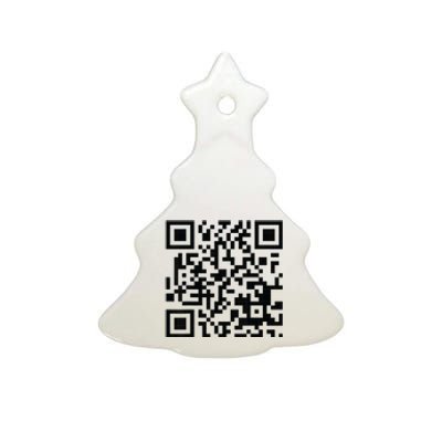 Fuckoff Qr Code Ceramic Tree Ornament