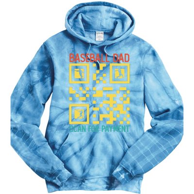 Funny Qr code Baseball Dad Scan For Payment Father's Day Tie Dye Hoodie