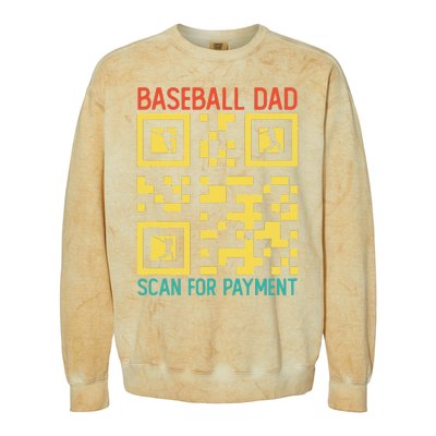 Funny Qr code Baseball Dad Scan For Payment Father's Day Colorblast Crewneck Sweatshirt