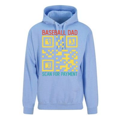 Funny Qr code Baseball Dad Scan For Payment Father's Day Unisex Surf Hoodie