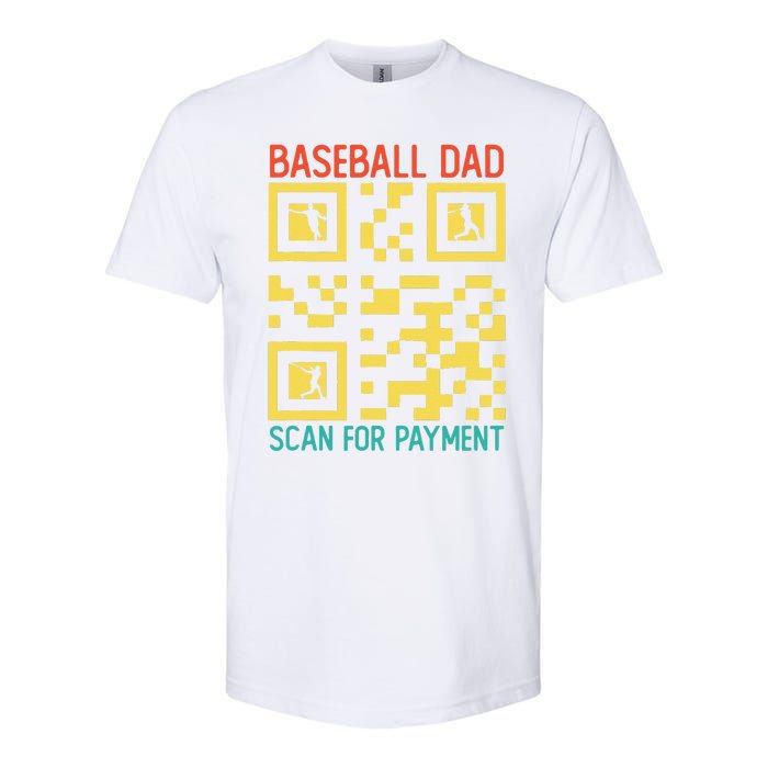 Funny Qr code Baseball Dad Scan For Payment Father's Day Softstyle® CVC T-Shirt