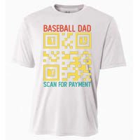 Funny Qr code Baseball Dad Scan For Payment Father's Day Cooling Performance Crew T-Shirt