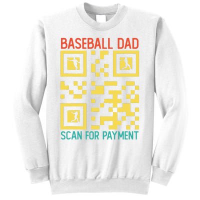 Funny Qr code Baseball Dad Scan For Payment Father's Day Sweatshirt