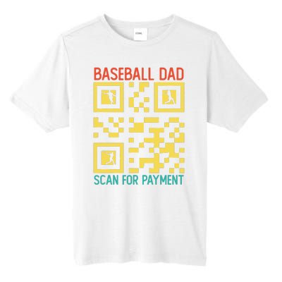 Funny Qr code Baseball Dad Scan For Payment Father's Day Tall Fusion ChromaSoft Performance T-Shirt