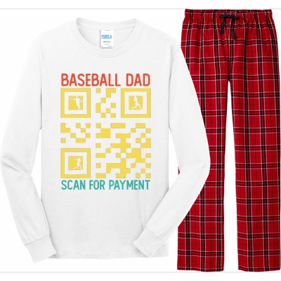 Funny Qr code Baseball Dad Scan For Payment Father's Day Long Sleeve Pajama Set