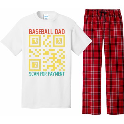 Funny Qr code Baseball Dad Scan For Payment Father's Day Pajama Set