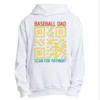 Funny Qr code Baseball Dad Scan For Payment Father's Day Urban Pullover Hoodie