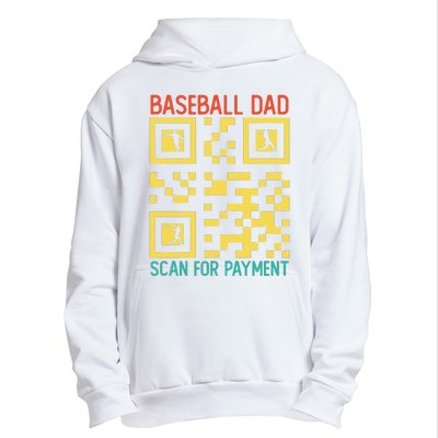 Funny Qr code Baseball Dad Scan For Payment Father's Day Urban Pullover Hoodie