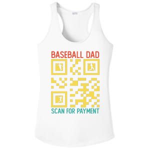 Funny Qr code Baseball Dad Scan For Payment Father's Day Ladies PosiCharge Competitor Racerback Tank