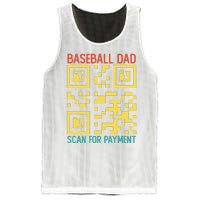 Funny Qr code Baseball Dad Scan For Payment Father's Day Mesh Reversible Basketball Jersey Tank