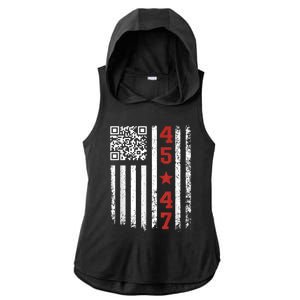 Funny Qr Code President Trump Dance Meme Ladies PosiCharge Tri-Blend Wicking Draft Hoodie Tank