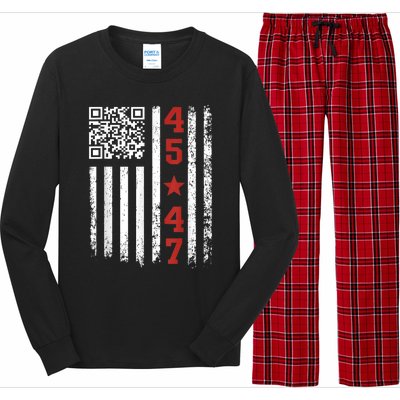 Funny Qr Code President Trump Dance Meme Long Sleeve Pajama Set