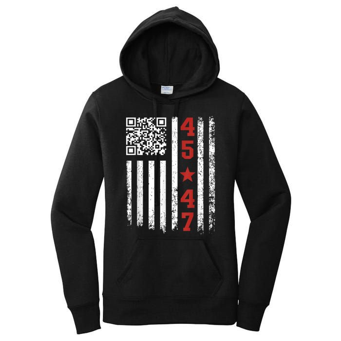 Funny Qr Code President Trump Dance Meme Women's Pullover Hoodie