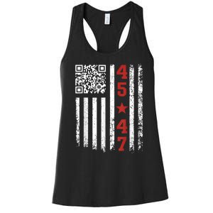 Funny Qr Code President Trump Dance Meme Women's Racerback Tank