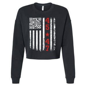 Funny Qr Code President Trump Dance Meme Cropped Pullover Crew