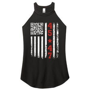 Funny Qr Code President Trump Dance Meme Women's Perfect Tri Rocker Tank