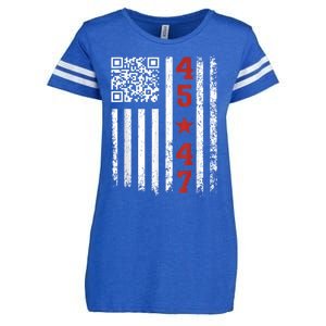 Funny Qr Code President Trump Dance Meme Enza Ladies Jersey Football T-Shirt