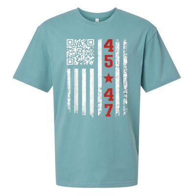 Funny Qr Code President Trump Dance Meme Sueded Cloud Jersey T-Shirt