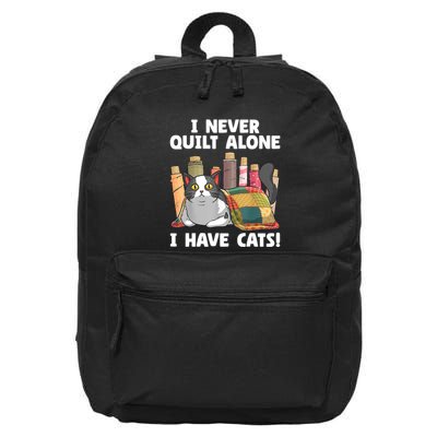 Funny Quilting Cat Quilt Sewing Quilter 16 in Basic Backpack