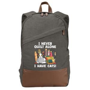 Funny Quilting Cat Quilt Sewing Quilter Cotton Canvas Backpack