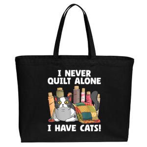 Funny Quilting Cat Quilt Sewing Quilter Cotton Canvas Jumbo Tote