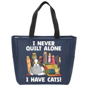 Funny Quilting Cat Quilt Sewing Quilter Zip Tote Bag