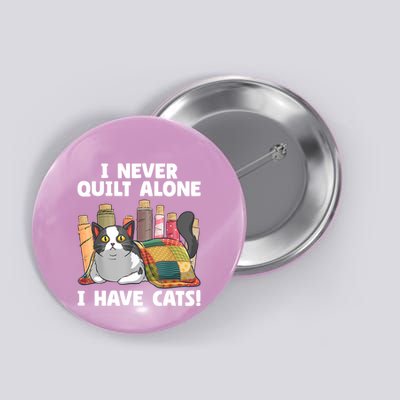Funny Quilting Cat Quilt Sewing Quilter Button