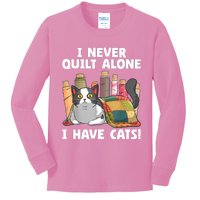 Funny Quilting Cat Quilt Sewing Quilter Kids Long Sleeve Shirt