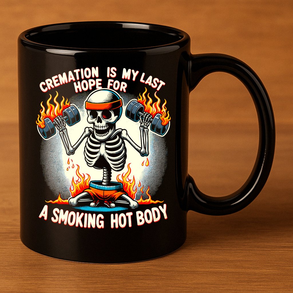 Funny Quote Cremation Is My Last Hope For A Smoking Hot Body 11oz C Handle Ceramic Mug