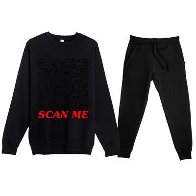 Fuckyou Qr Code Anti Social Sarcastic Funny Premium Crewneck Sweatsuit Set