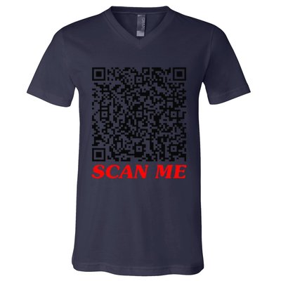 Fuckyou Qr Code Anti Social Sarcastic Funny V-Neck T-Shirt