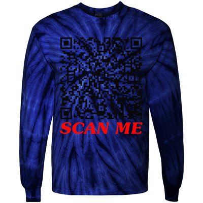 Fuckyou Qr Code Anti Social Sarcastic Funny Tie-Dye Long Sleeve Shirt