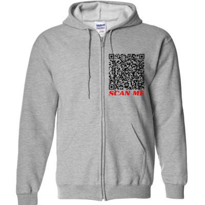 Fuckyou Qr Code Anti Social Sarcastic Funny Full Zip Hoodie