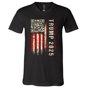 Funny Qr Donald Trump Dancing 4745 Code Video V-Neck T-Shirt