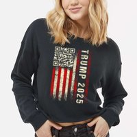 Funny Qr Donald Trump Dancing 4745 Code Video Cropped Pullover Crew