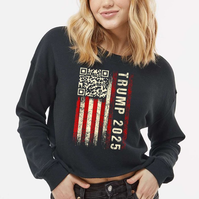 Funny Qr Donald Trump Dancing 4745 Code Video Cropped Pullover Crew