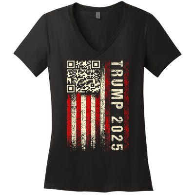 Funny Qr Donald Trump Dancing 4745 Code Video Women's V-Neck T-Shirt