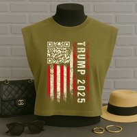 Funny Qr Donald Trump Dancing 4745 Code Video Garment-Dyed Women's Muscle Tee