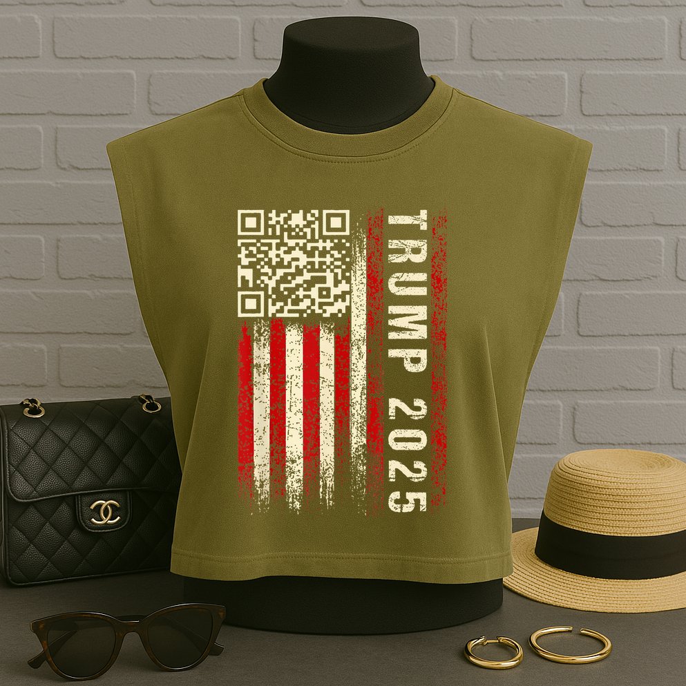 Funny Qr Donald Trump Dancing 4745 Code Video Garment-Dyed Women's Muscle Tee